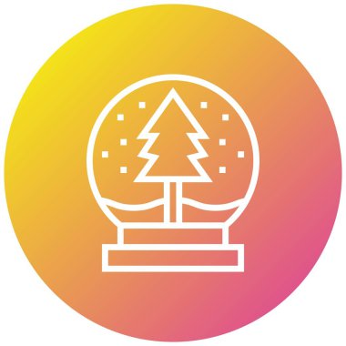 Kar küresi Vektör Simgesi Tasarım Çizimi