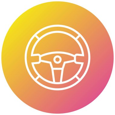 Direksiyon Tekerleği Vektör Simgesi Tasarım İllüstrasyonu