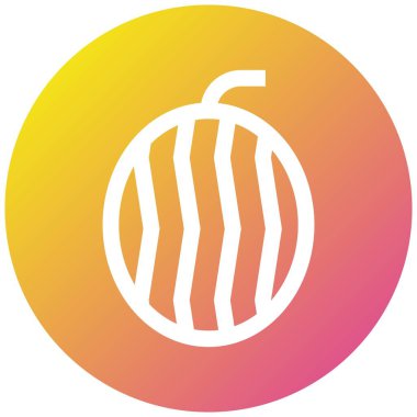 Karpuz Vektör Simgesi Tasarım Çizimi