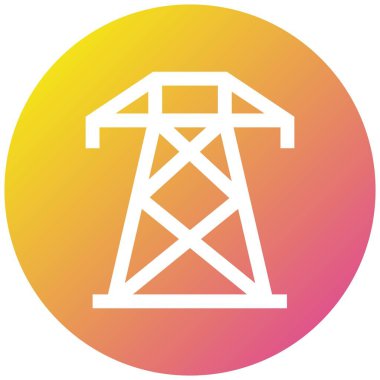 Elektrik Kulesi Vektör Simgesi Tasarım Çizimi