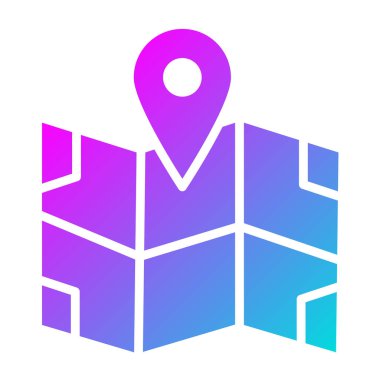 Harita Vektörü Simgesi Tasarım İllüstrasyonu