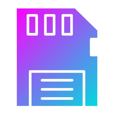 Bellek Kartı Vektör Simgesi Tasarım İllüstrasyonu