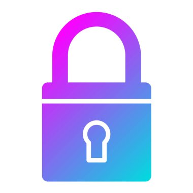 Kilitli Vektör Simgesi Tasarım İllüstrasyonu