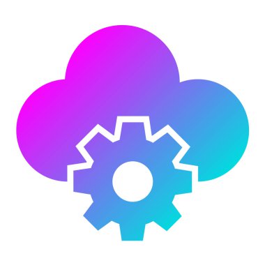 Bulut Hesaplama Vektörü Simgesi Tasarım İllüstrasyonu