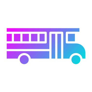 Okul Otobüsü Vektör Simgesi Tasarım İllüstrasyonu