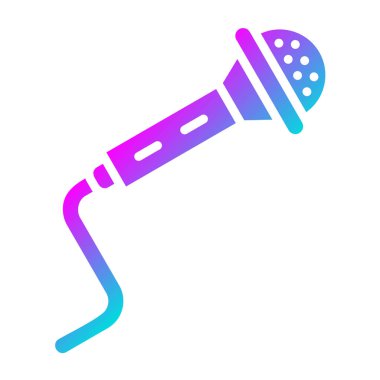 Mikrofon Vektör Simgesi Tasarım İllüstrasyonu