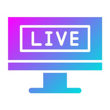 Canlı Yayın Vektörü Simgesi Tasarım İllüstrasyonu