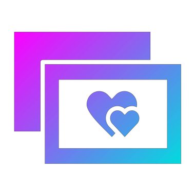 Düğün Fotoğrafları Vektör Simgesi Tasarım İllüstrasyonu