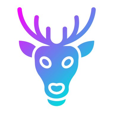 Geyik Vektörü Simgesi Tasarım İllüstrasyonu