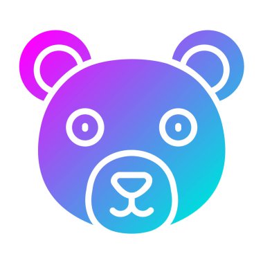 Ayı Vektörü Simgesi Tasarım İllüstrasyonu