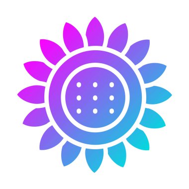 Güneş Çiçeği Vektör Simgesi Tasarım Çizimi