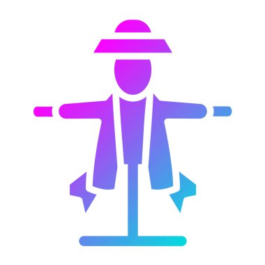 Korkuluk Vektör Simgesi Tasarım Çizimi