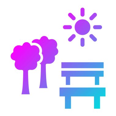 Park Vektörü Simgesi Tasarım İllüstrasyonu