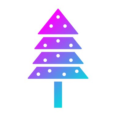 Çam Ağacı Vektör Simgesi Tasarım Çizimi