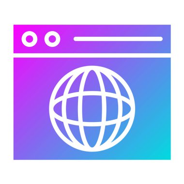 Tarayıcı Vektörü Simgesi Tasarım İllüstrasyonu