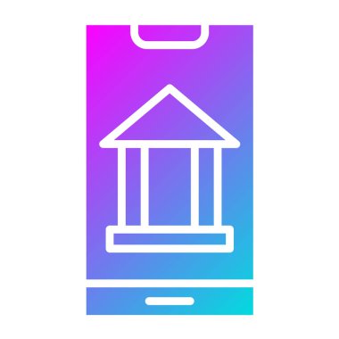 Mobil Bankacılık Vektör Simgesi Tasarım İllüstrasyonu