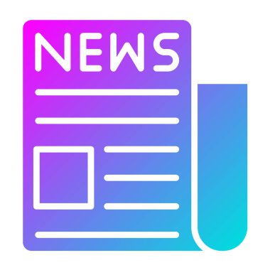 Gazete Vektörü Simgesi Tasarım İllüstrasyonu