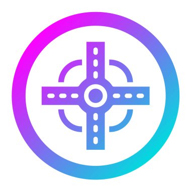 Yol Kesişimi Vektör Simgesi Tasarım İllüstrasyonu