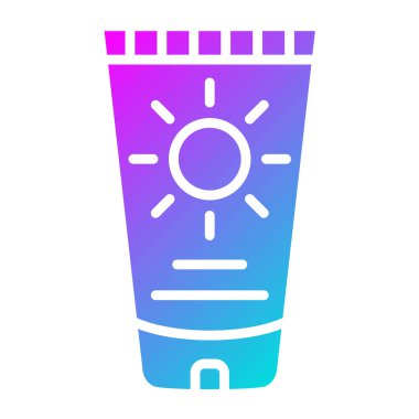 Güneş kremi Vektör Simgesi Tasarım Çizimi