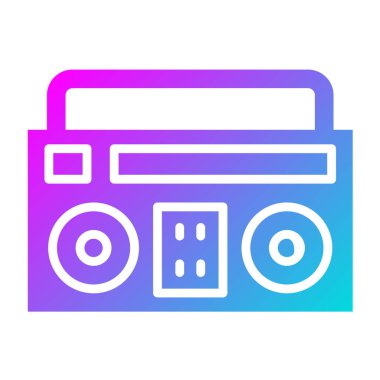 Boombox Vektör Simgesi Tasarım İllüstrasyonu