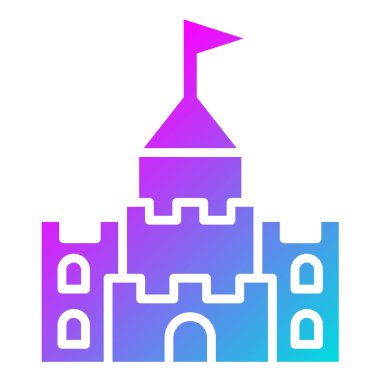 Kum Kalesi Vektör Simgesi Tasarım İllüstrasyonu