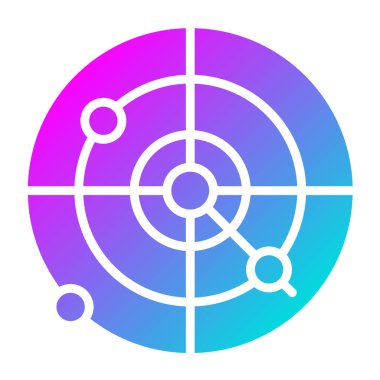 Radar Vektör Simgesi Tasarım Çizimi