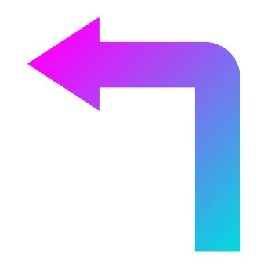 Sola Döndür Vektör Simgesi Tasarım İllüstrasyonu