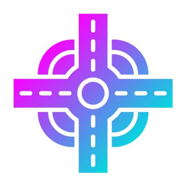 Yol Kesişimi Vektör Simgesi Tasarım İllüstrasyonu