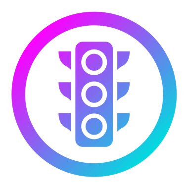 Trafik Işığı Vektör Simgesi Tasarım İllüstrasyonu