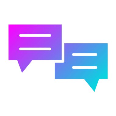 Sohbet Vektörü Simgesi Tasarım İllüstrasyonu