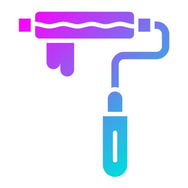 Boya Roller Vector Simgesi Tasarım İllüstrasyonu