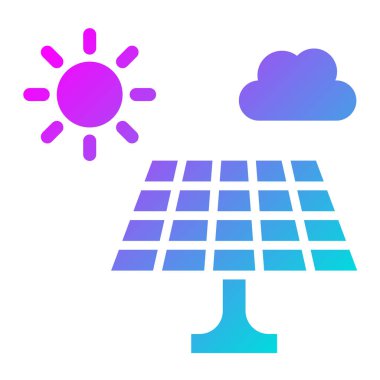 Güneş Paneli Vektör Simgesi Tasarım İllüstrasyonu