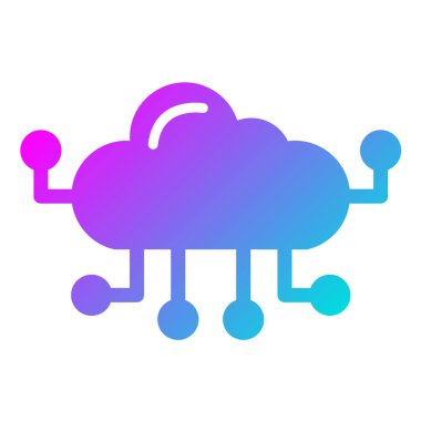 Bulut Hesaplama Vektörü Simgesi Tasarım İllüstrasyonu