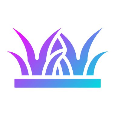 Çim Vektörü Simgesi Tasarım Çizimi