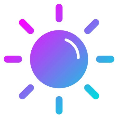 Güneş Vektörü Simgesi Tasarım İllüstrasyonu