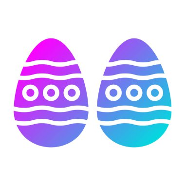 Paskalya Yumurtası Vektör Simgesi Tasarım Çizimi