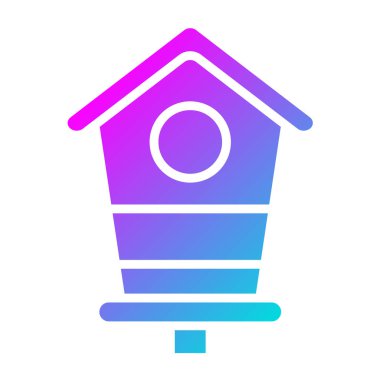 Kuş Evi Vektör Simgesi Tasarım İllüstrasyonu