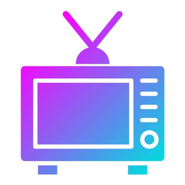 Televizyon Vektörü Simgesi Tasarım İllüstrasyonu