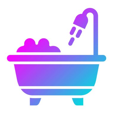 Küvet Vektörü Simgesi Tasarım İllüstrasyonu