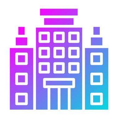 Otel Vektörü Simgesi Tasarım İllüstrasyonu