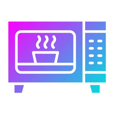 Mikrodalga Vektör Simgesi Tasarım İllüstrasyonu