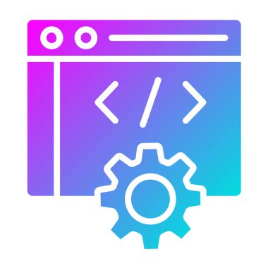 Web Geliştirme Vektörü Simgesi Tasarım İllüstrasyonu