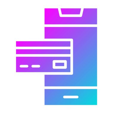 Mobil Bankacılık Vektör Simgesi Tasarım İllüstrasyonu