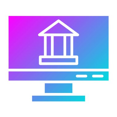Çevrimiçi bankacılık Vektör Simgesi Tasarım İllüstrasyonu