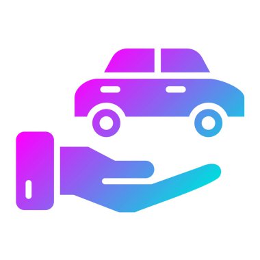 Araba Sigortası Vektör Simgesi Tasarım Çizimi