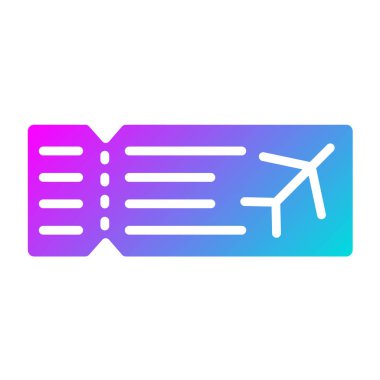 Uçak bileti Vektör Simgesi Tasarım İllüstrasyonu