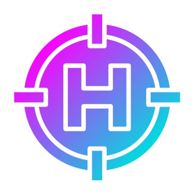 Helipad Vektör Simgesi Tasarım İllüstrasyonu