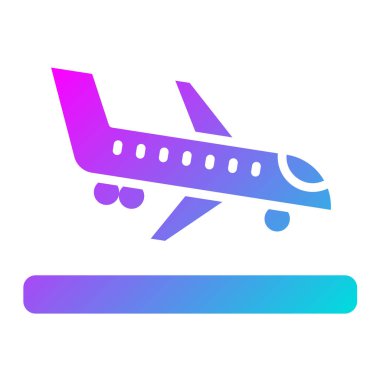 İniş Vektörü Simgesi Tasarım İllüstrasyonu