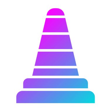 Trafik Konisi Vektör Simgesi Tasarım İllüstrasyonu