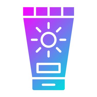 Güneş kremi Vektörü Simgesi Tasarımı Çizimi